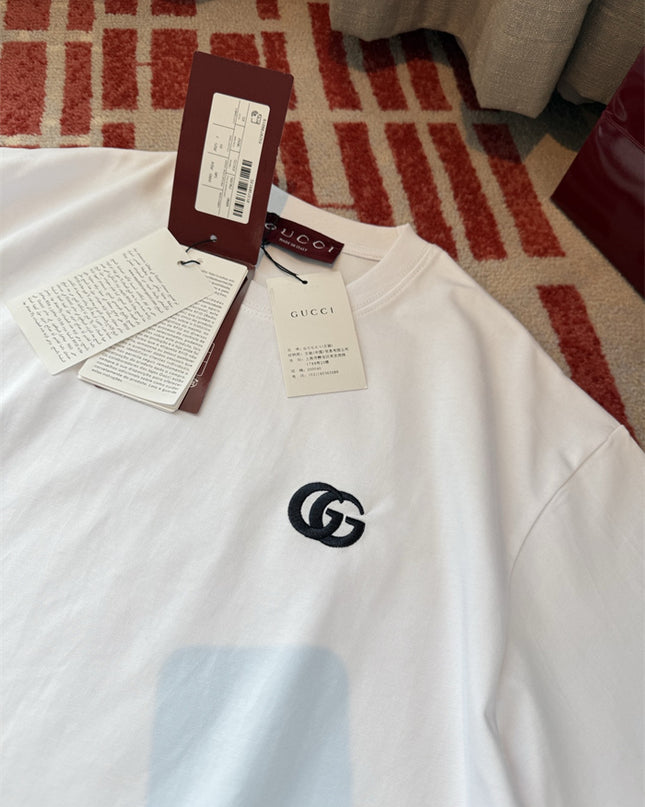 Gucci 2025SS Minimal GG Logo White T-Shirt – Top Version