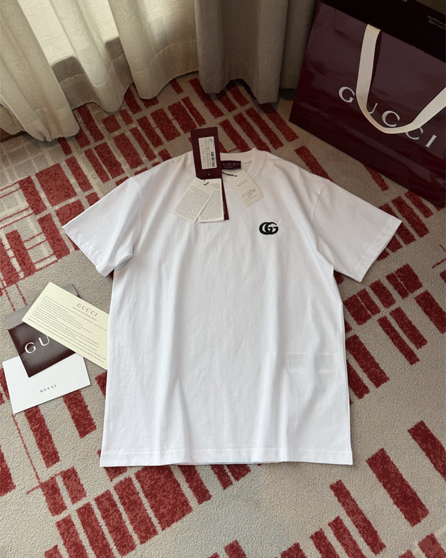 Gucci 2025SS Minimal GG Logo White T-Shirt – Top Version