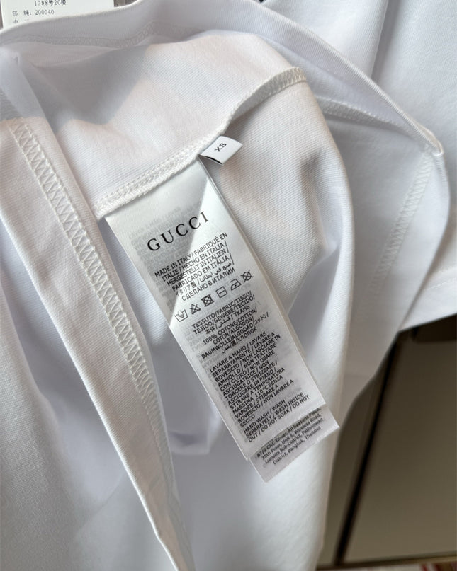 Gucci 2025SS Minimal GG Logo White T-Shirt – Top Version