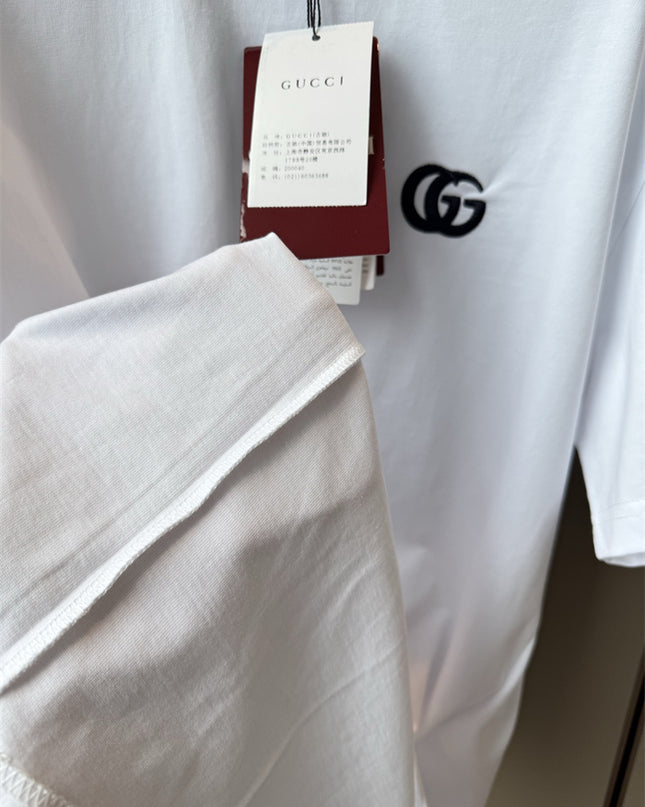 Gucci 2025SS Minimal GG Logo White T-Shirt – Top Version