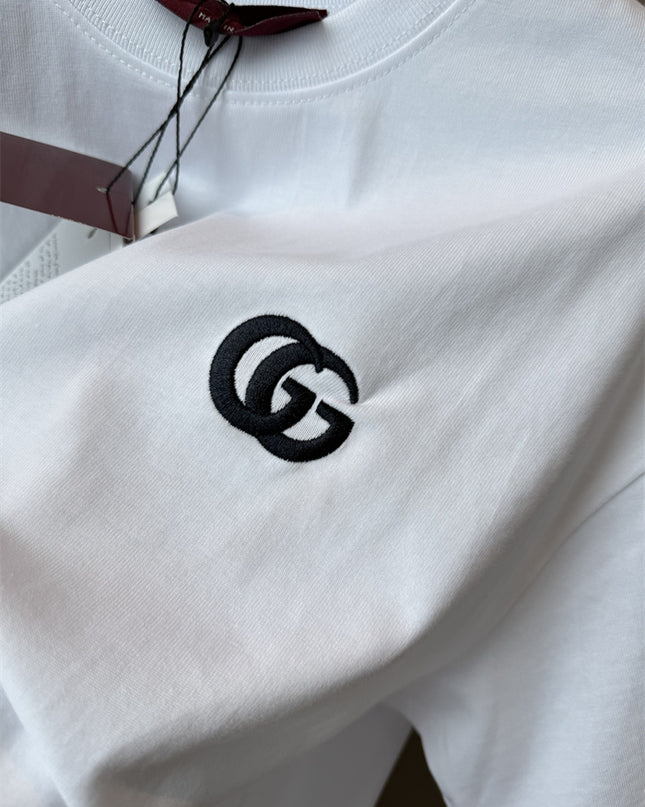 Gucci 2025SS Minimal GG Logo White T-Shirt – Top Version