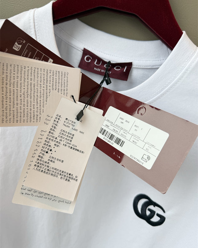 Gucci 2025SS Minimal GG Logo White T-Shirt – Top Version