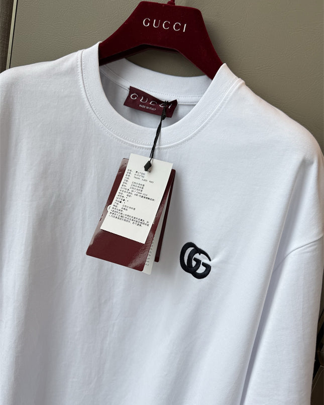 Gucci 2025SS Minimal GG Logo White T-Shirt – Top Version