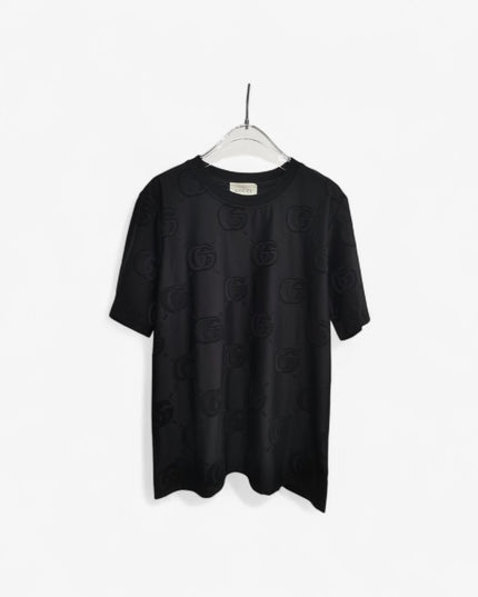 Gucci 2025SS Monogram Embossed Black T-Shirt