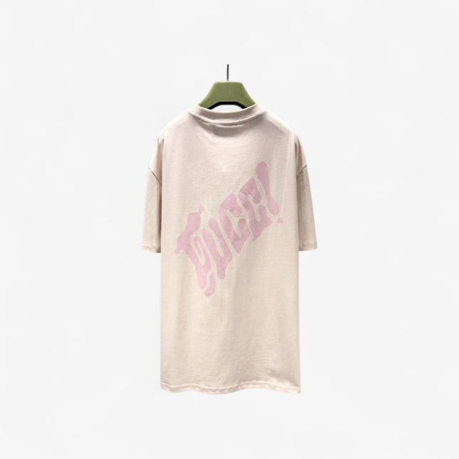 Gucci 2025SS Pastel Pink Logo Backprint T-Shirt