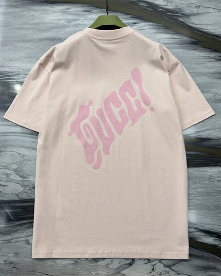 Gucci 2025SS Pastel Pink Logo Backprint T-Shirt