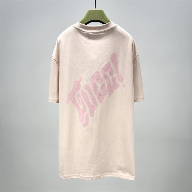 Gucci 2025SS Pastel Pink Logo Backprint T-Shirt