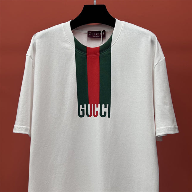 Gucci 2025SS Web Stripe Logo T-Shirt – Top Version