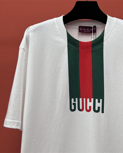 Gucci 2025SS Web Stripe Logo T-Shirt – Top Version