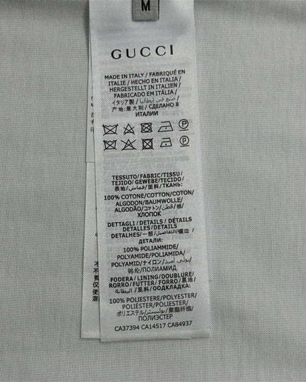 Gucci 2025 Ss Vintage Script Logo Metallic T‑shirt – White