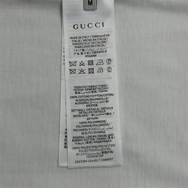 Gucci 2025 Ss Vintage Script Logo Metallic T‑shirt – White