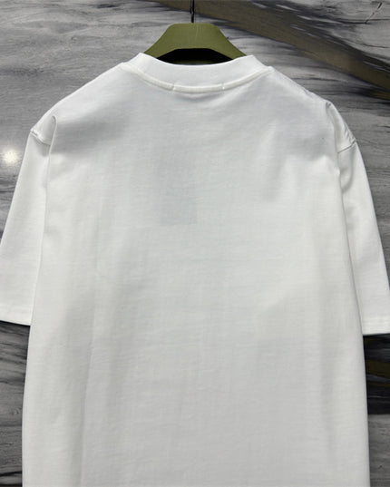 Gucci 2025 Ss Vintage Script Logo Metallic T‑shirt – White