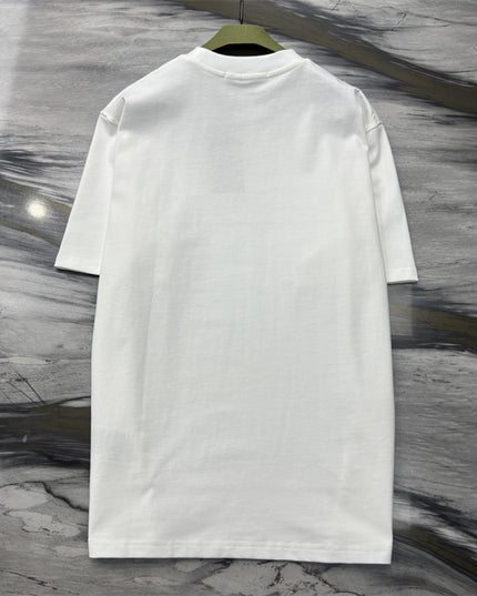Gucci 2025 Ss Vintage Script Logo Metallic T‑shirt – White