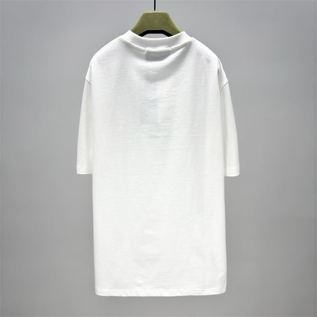 Gucci 2025 Ss Vintage Script Logo Metallic T‑shirt – White