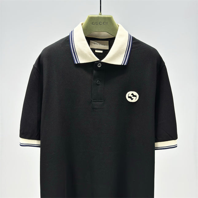Gucci 2025ss Black Polo Shirt – Top Version