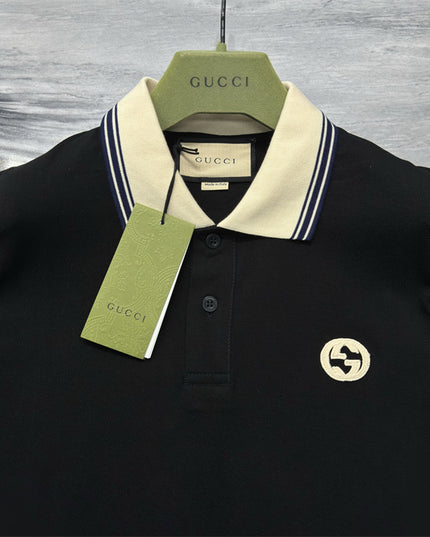 Gucci 2025ss Black Polo Shirt – Top Version