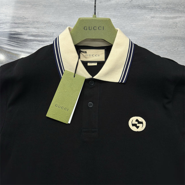 Gucci 2025ss Black Polo Shirt – Top Version