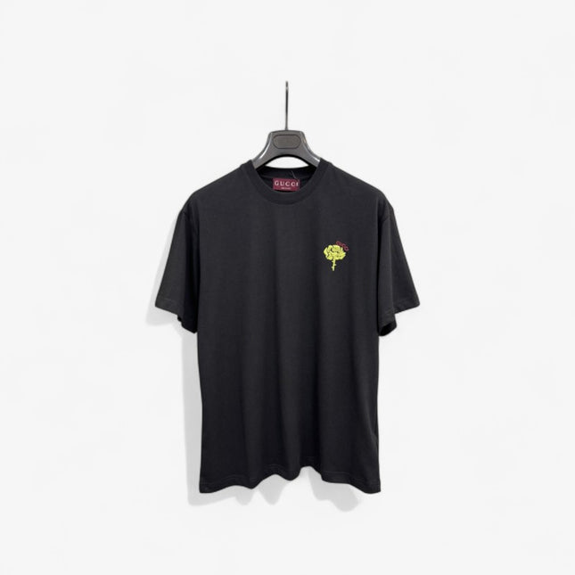 Gucci 2025ss Black Rose Crest T-shirt – Top Version