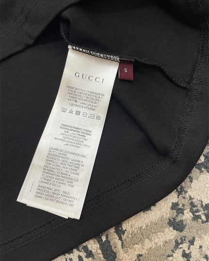 Gucci 2025ss Black Rose Crest T-shirt – Top Version