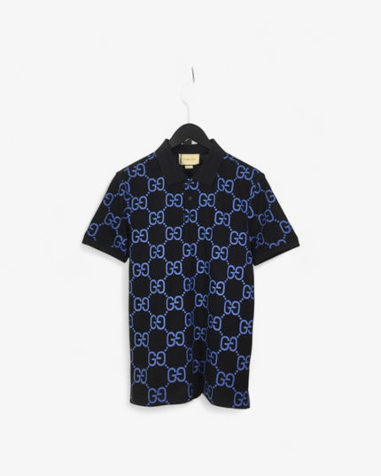 Gucci 2025ss Blue Gg Monogram Polo Shirt – Top Version