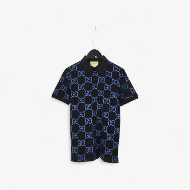 Gucci 2025ss Blue Gg Monogram Polo Shirt – Top Version