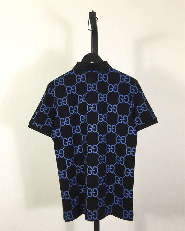 Gucci 2025ss Blue Gg Monogram Polo Shirt – Top Version