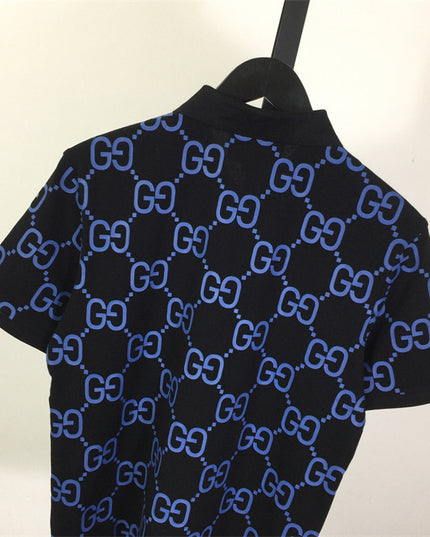 Gucci 2025ss Blue Gg Monogram Polo Shirt – Top Version