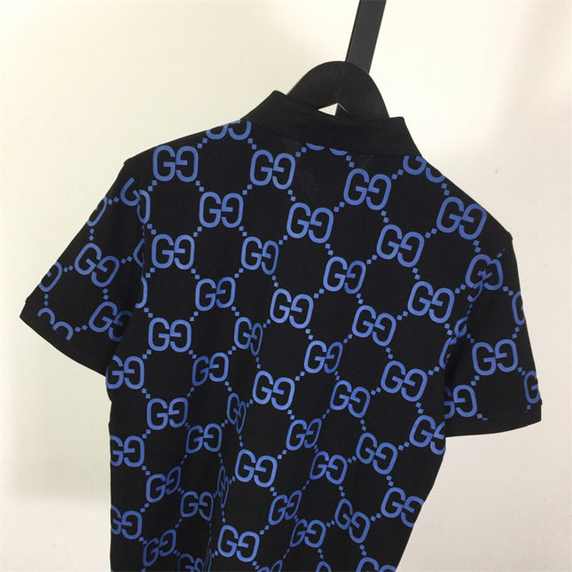 Gucci 2025ss Blue Gg Monogram Polo Shirt – Top Version