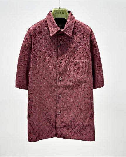 Gucci 2025ss Burgundy Gg Overshirt – Top Version