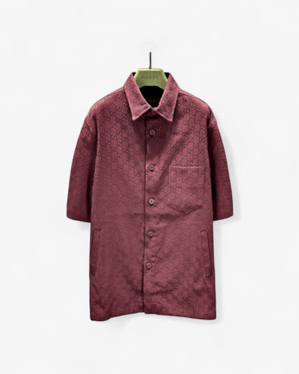 Gucci 2025ss Burgundy Gg Overshirt – Top Version