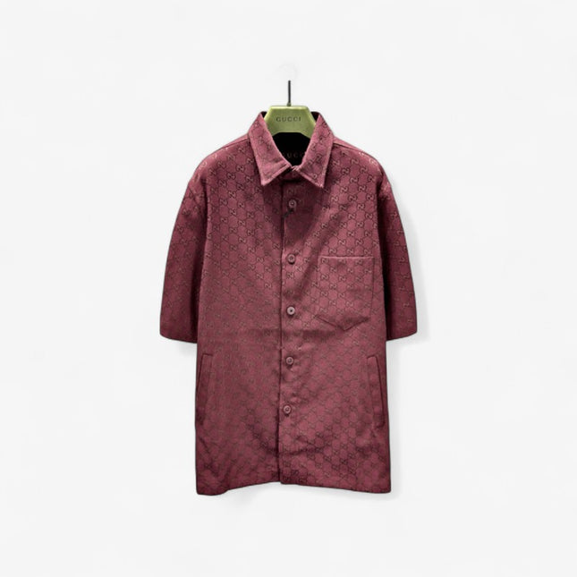 Gucci 2025ss Burgundy Gg Overshirt – Top Version