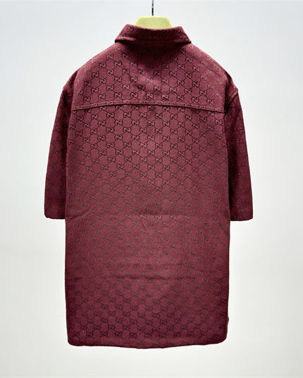 Gucci 2025ss Burgundy Gg Overshirt – Top Version