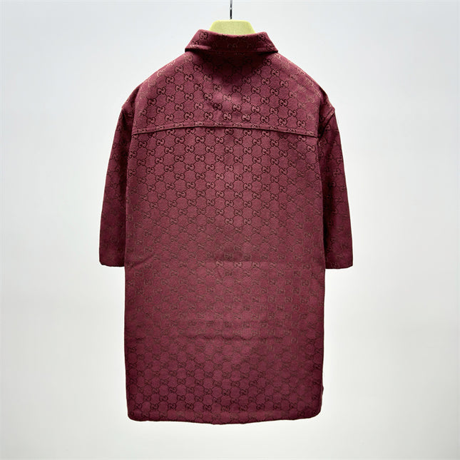 Gucci 2025ss Burgundy Gg Overshirt – Top Version
