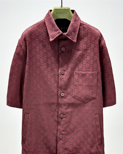 Gucci 2025ss Burgundy Gg Overshirt – Top Version