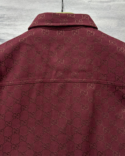 Gucci 2025ss Burgundy Gg Overshirt – Top Version