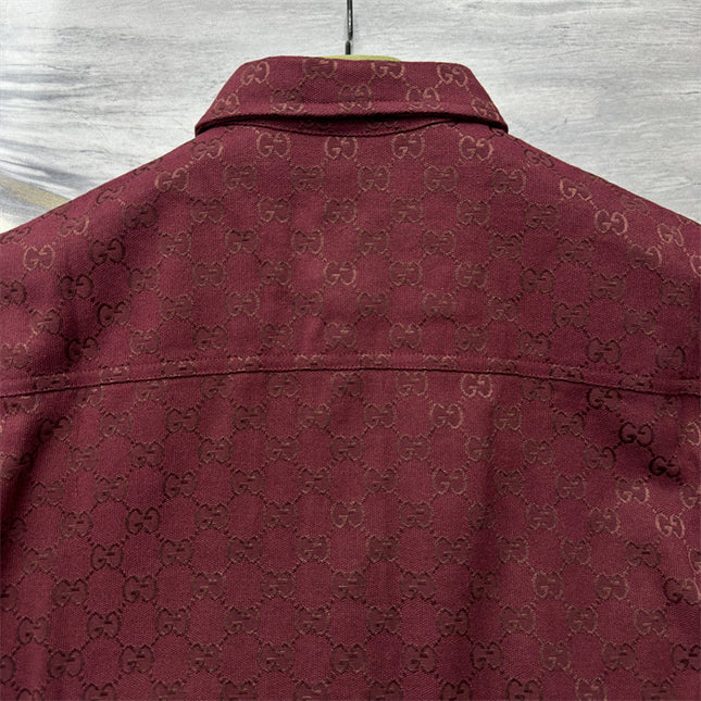 Gucci 2025ss Burgundy Gg Overshirt – Top Version