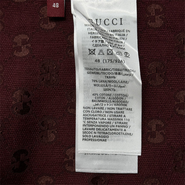 Gucci 2025ss Burgundy Gg Overshirt – Top Version