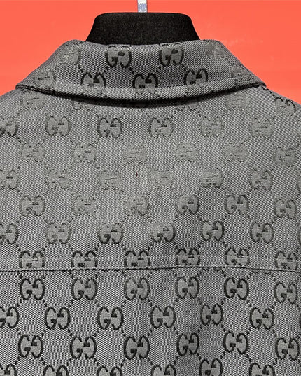 Gucci 2025ss Charcoal Gg Jacquard Short Sleeve Shirt – Top Version