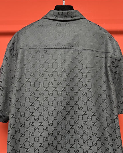 Gucci 2025ss Charcoal Gg Jacquard Short Sleeve Shirt – Top Version