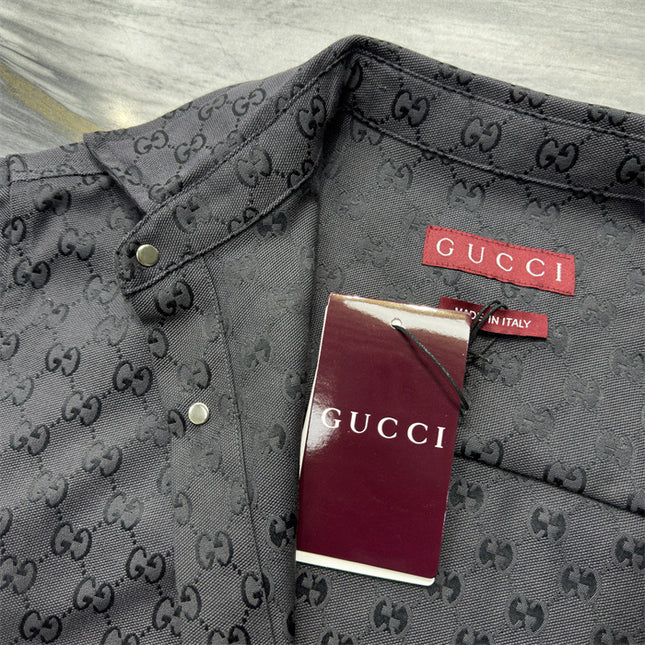 Gucci 2025ss Charcoal Gg Overshirt – Top Version
