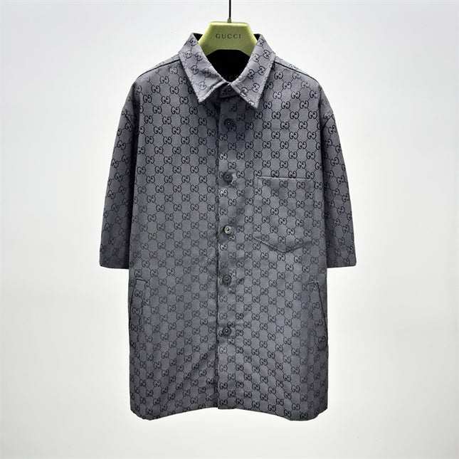 Gucci 2025ss Charcoal Gg Overshirt – Top Version