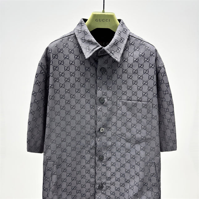 Gucci 2025ss Charcoal Gg Overshirt – Top Version