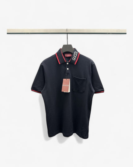 Gucci 2025ss Charcoal Navy With Cool Tone Polo Shirt