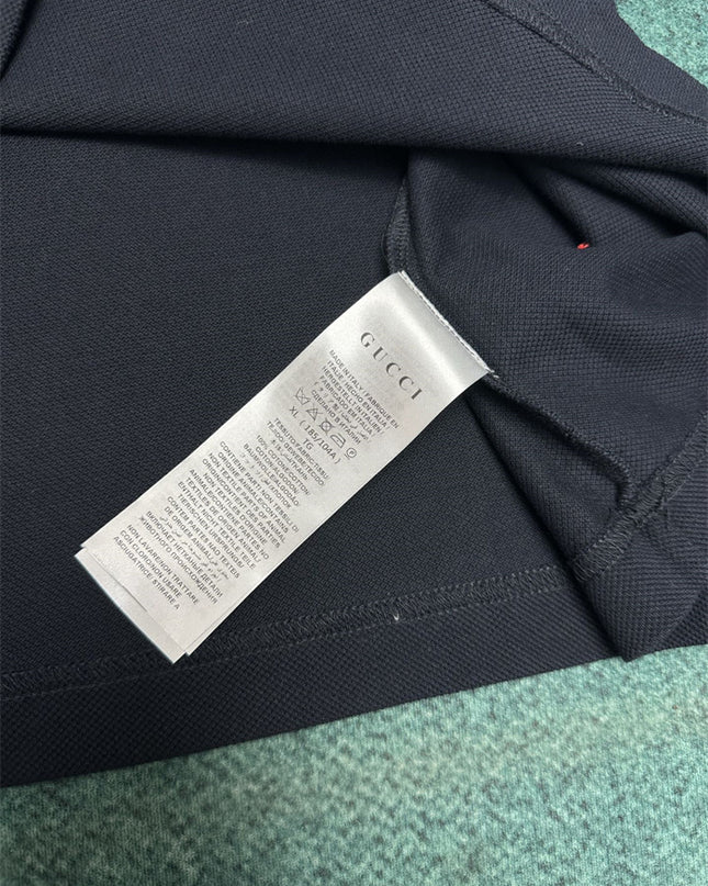 Gucci 2025ss Charcoal Navy With Cool Tone Polo Shirt