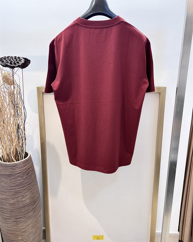 Gucci 2025ss Classic Burgundy Logo T-shirt – Top Version
