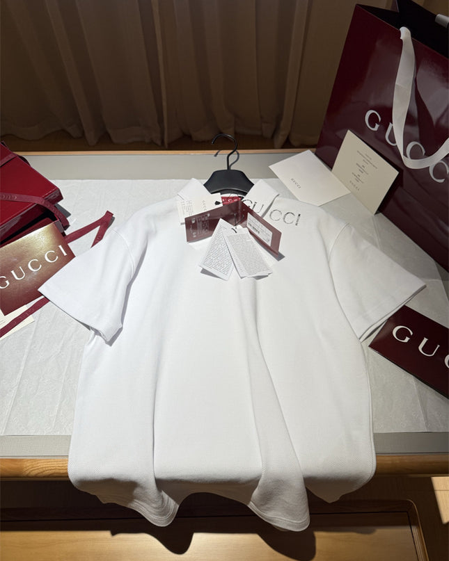 Gucci 2025ss Cotton Polo Shirt With Embroidery