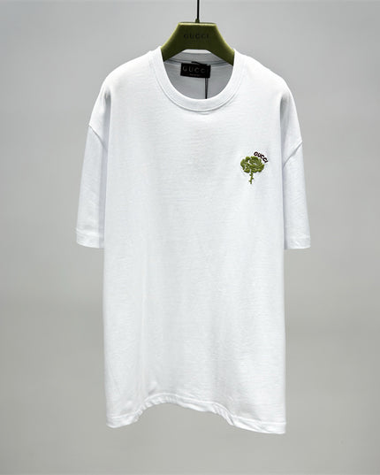 Gucci 2025ss Green Rose Crest T-shirt – Top Version