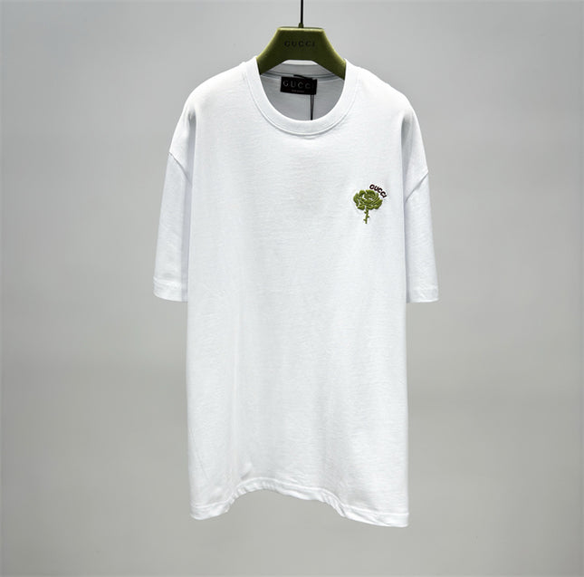 Gucci 2025ss Green Rose Crest T-shirt – Top Version