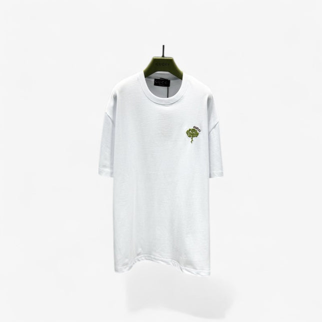 Gucci 2025ss Green Rose Crest T-shirt – Top Version
