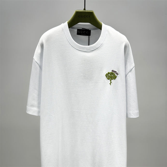 Gucci 2025ss Green Rose Crest T-shirt – Top Version